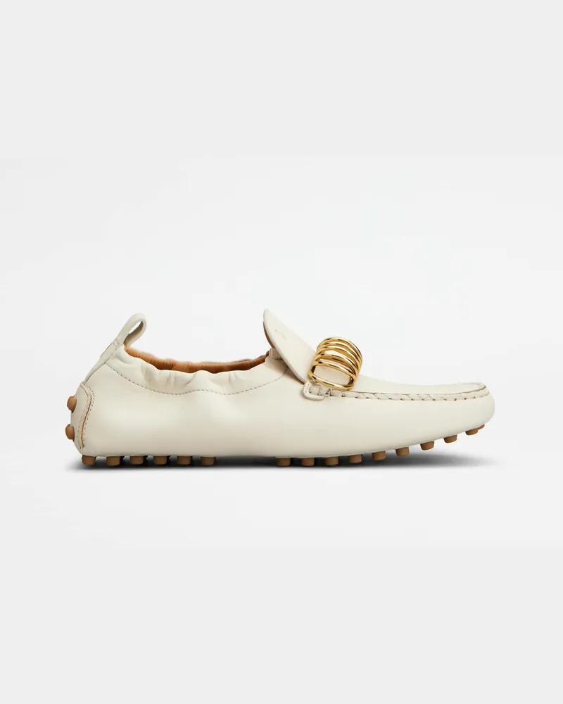 TOD'S Mokassins Gommino Glove aus Leder, WEISS Shoes Weiss