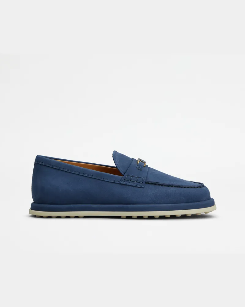 TOD'S Loafers aus Nubukleder, BLAU Shoes Blau