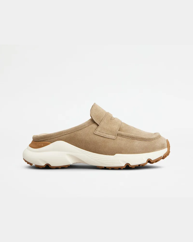 TOD'S Sportliche Mules aus Veloursleder, BRAUN Shoes Braun