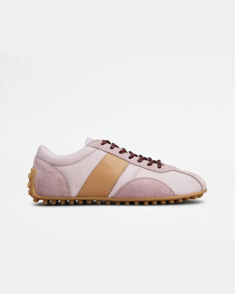 TOD'S Sneakers Tod's T-Marathon aus Veloursleder und technischem Gewebe, BEIGE,ROSA,LILA Shoes Beige