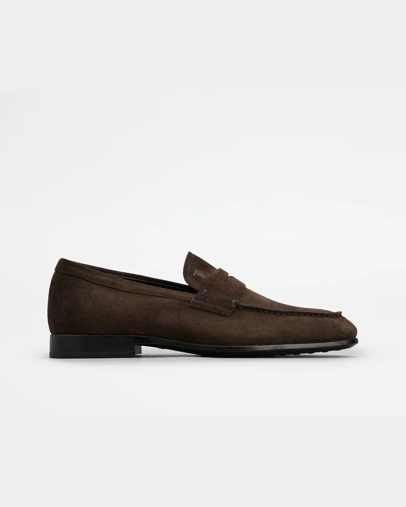 TOD'S Loafers aus Veloursleder, BRAUN Shoes Braun