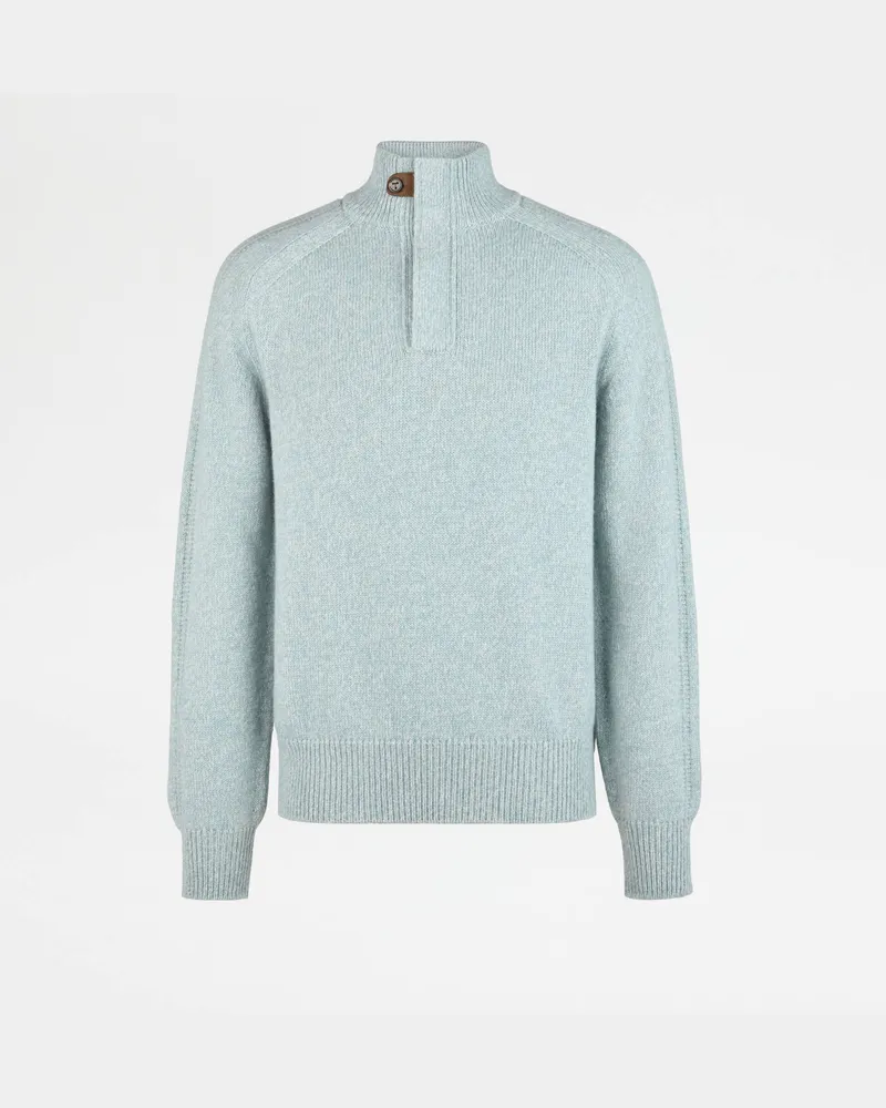 TOD'S Pullover mit halblangem Reißverschluss aus Kaschmir, HELLBLAU Knitwear Hellblau