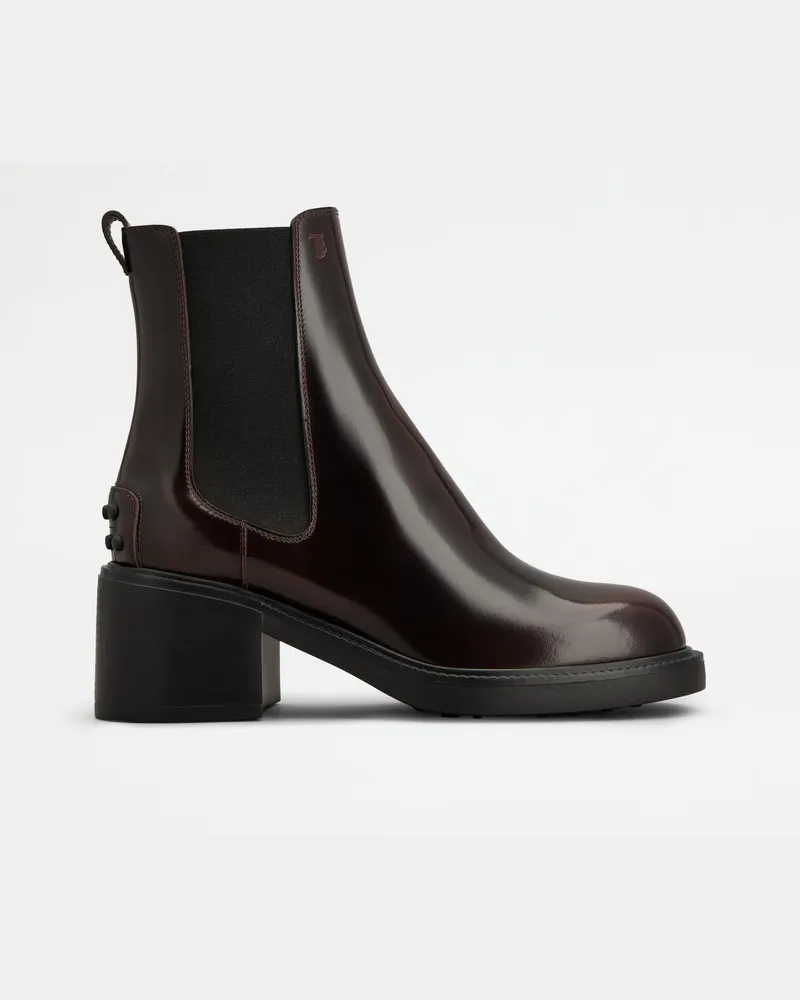 TOD'S Stiefeletten aus Leder, BORDEAUX Shoes Bordeaux