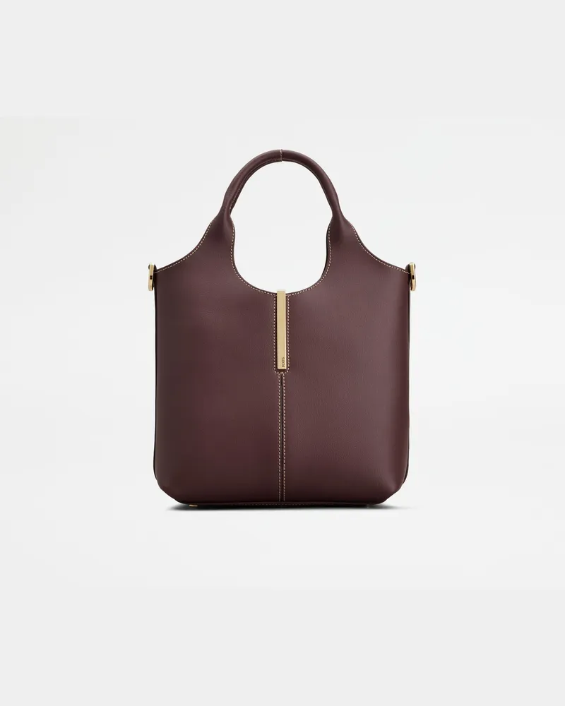 TOD'S Tote-Shopper aus Leder Mini, BORDEAUX,  - Bags Bordeaux