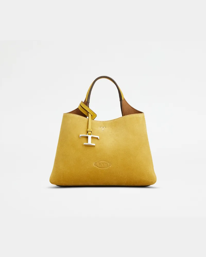 TOD'S Tasche aus Veloursleder Micro, BRAUN,GELB,  - Bags Braun