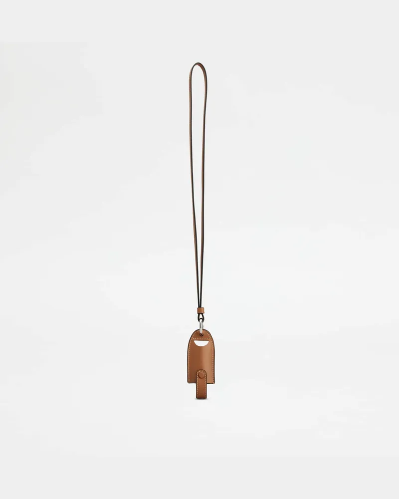 TOD'S Umhänge-Lippenstiftetui aus Leder, BRAUN,  - Wallets Braun