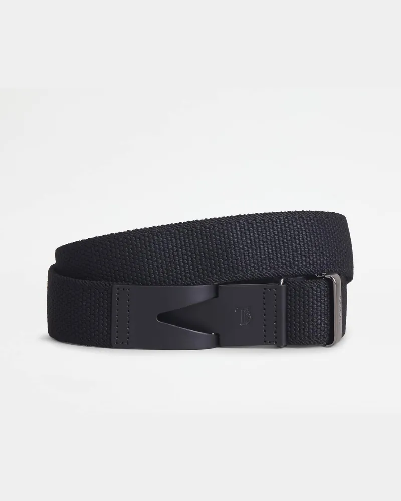 TOD'S Gürtel aus Canvas und Leder, SCHWARZ Belts Schwarz