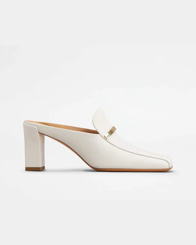 TOD'S Sabots aus Leder, WEISS Shoes Weiss