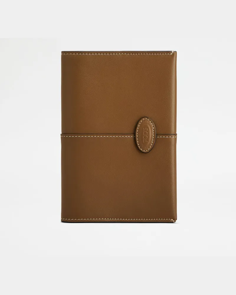 TOD'S Reisepass-Etui aus Leder, BRAUN,  - Wallets Braun