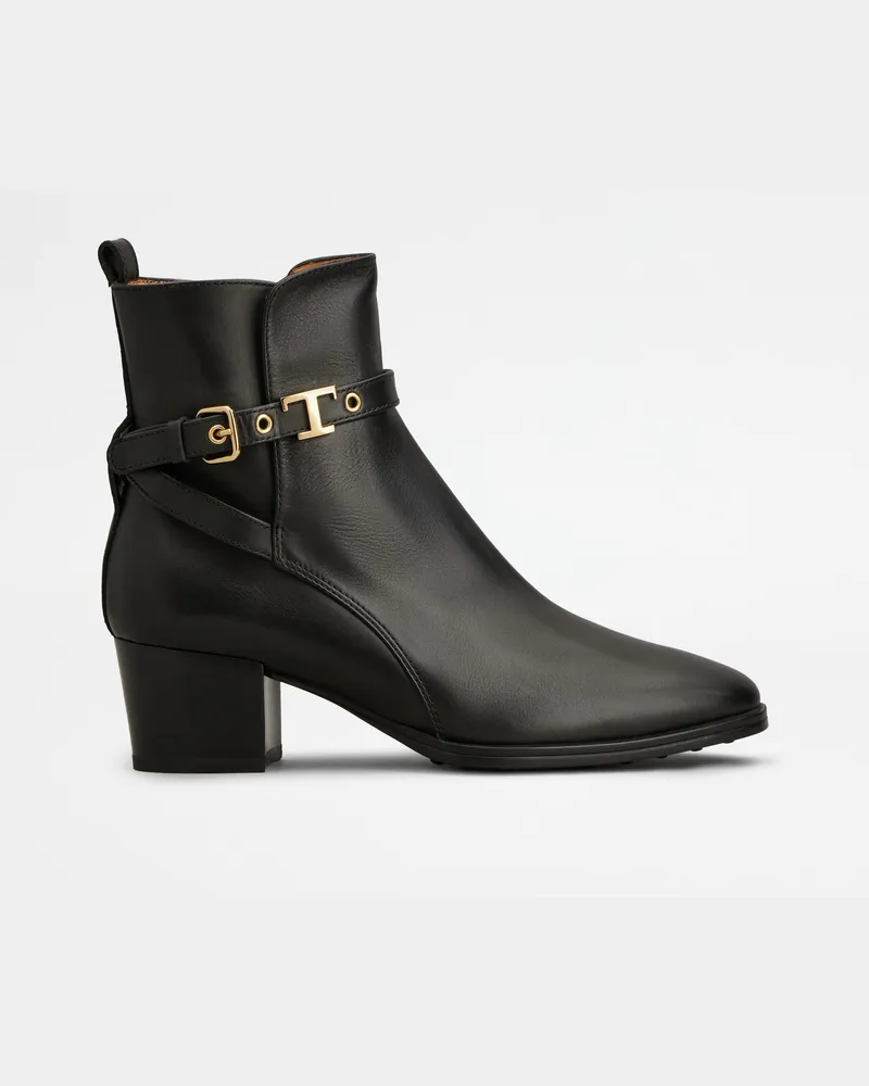 TOD'S Stiefeletten aus Leder, SCHWARZ Shoes Schwarz