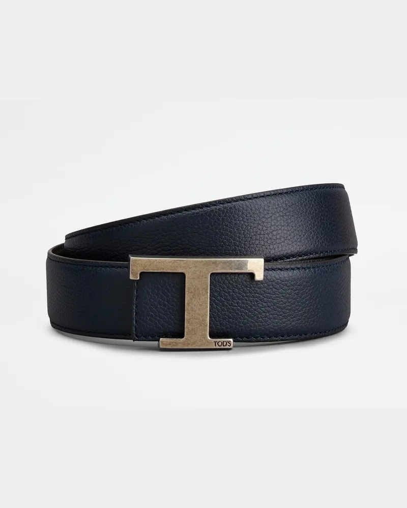 TOD'S Wendbarer Gürtel T Timeless aus Leder, BRAUN,BLAU Belts Braun