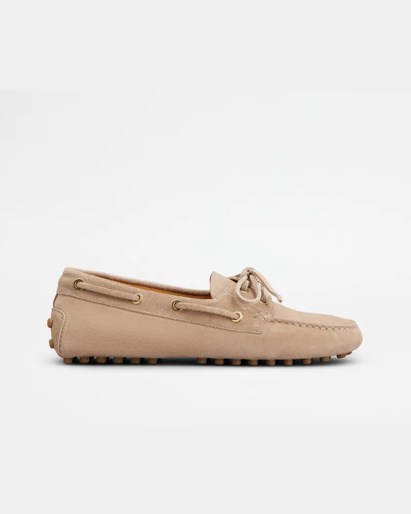 TOD'S Boat-Mokassins Gommino aus Veloursleder, ROSA Shoes Rosa