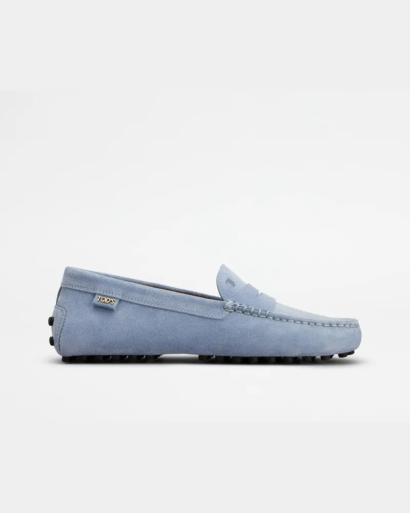 TOD'S Mokassins Gommino aus Veloursleder, HELLBLAU Shoes Hellblau