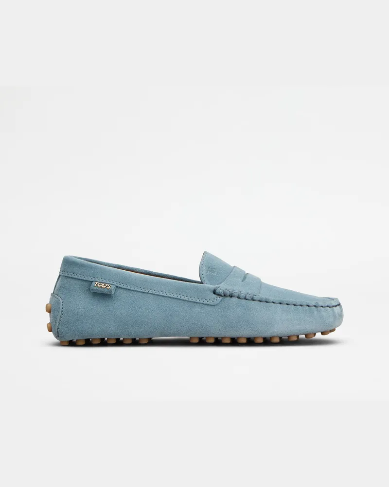 TOD'S Mokassins Gommino aus Veloursleder, HELLBLAU Shoes Hellblau