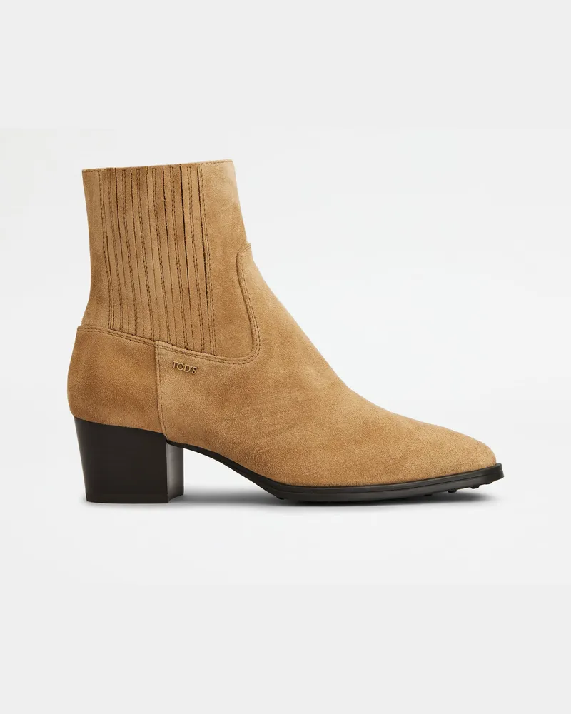 TOD'S Stiefeletten aus Veloursleder, BRAUN Shoes Braun