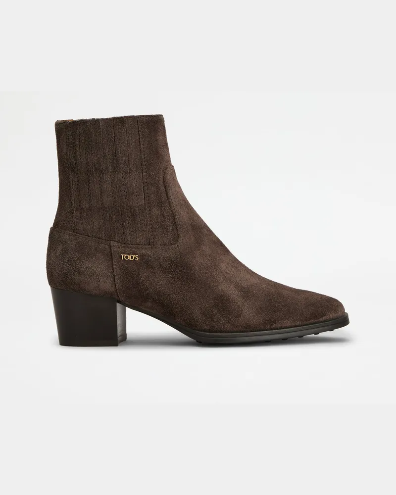TOD'S Stiefeletten aus Veloursleder, BRAUN Shoes Braun