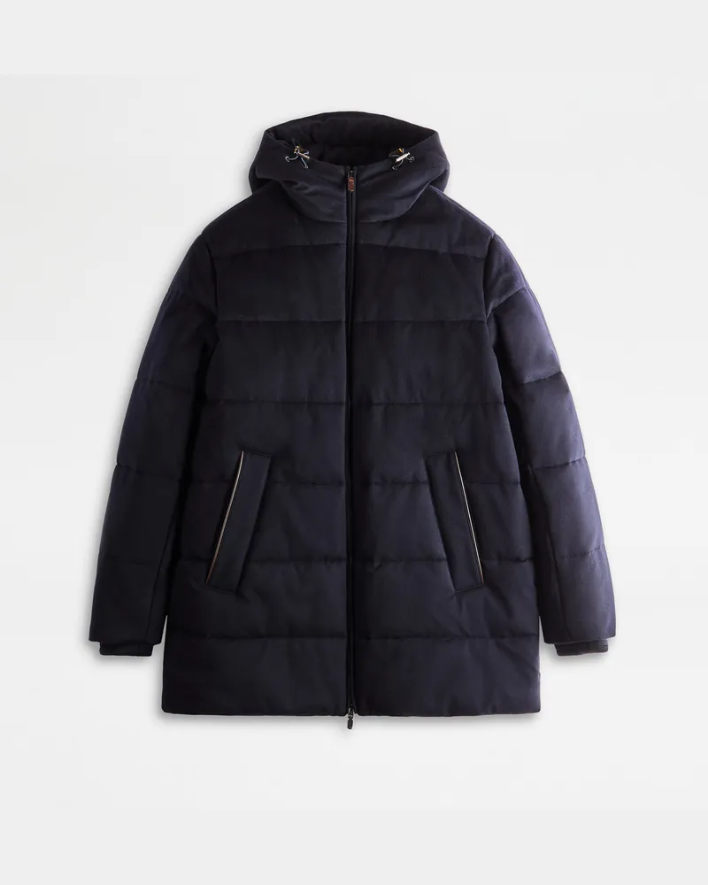 TOD'S Gesteppte Cabanjacke aus Woll-Drap T15, BLAU, XX - Coat / Trench Blau