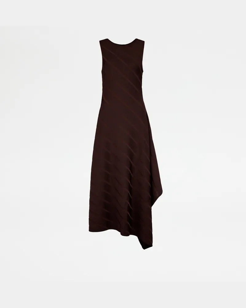 TOD'S Asymmetrisches Kleid aus Viskose, BRAUN Clothing Braun