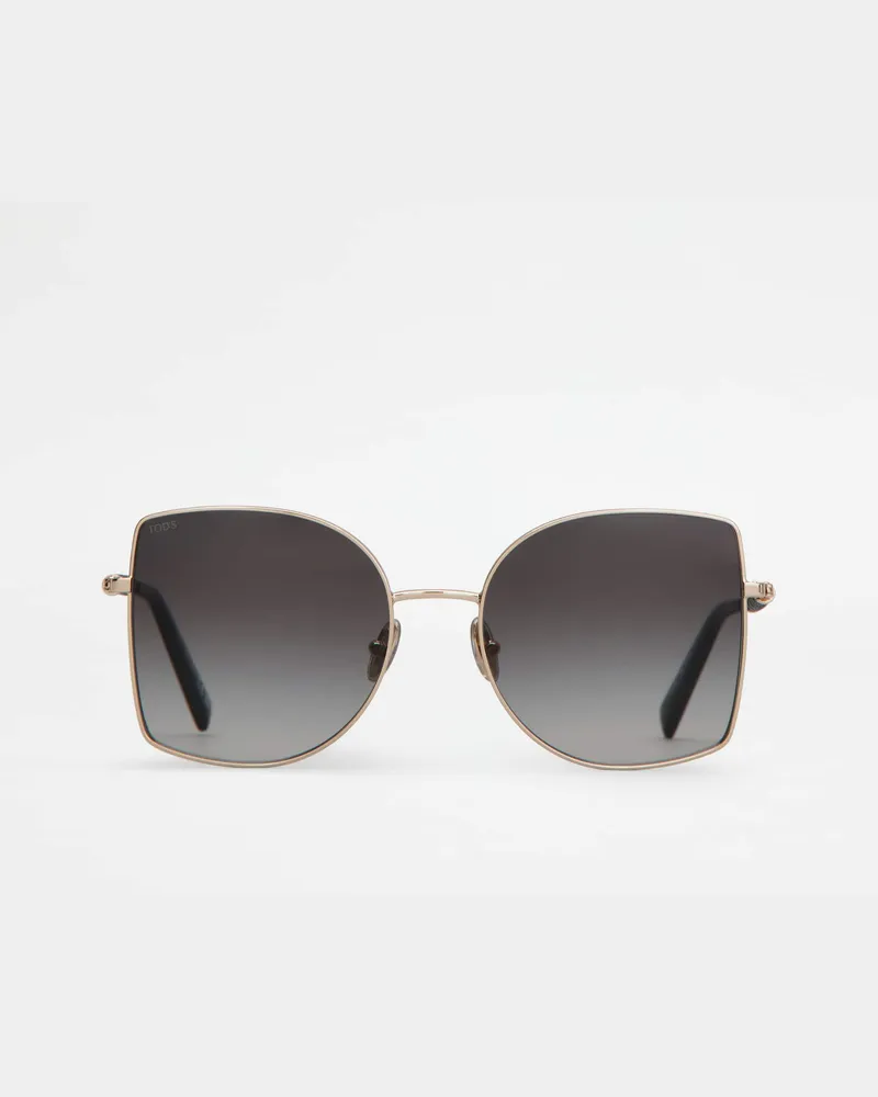 TOD'S Sonnenbrille mit Bügeln aus Leder, GOLD,  - Sunglasses Gold