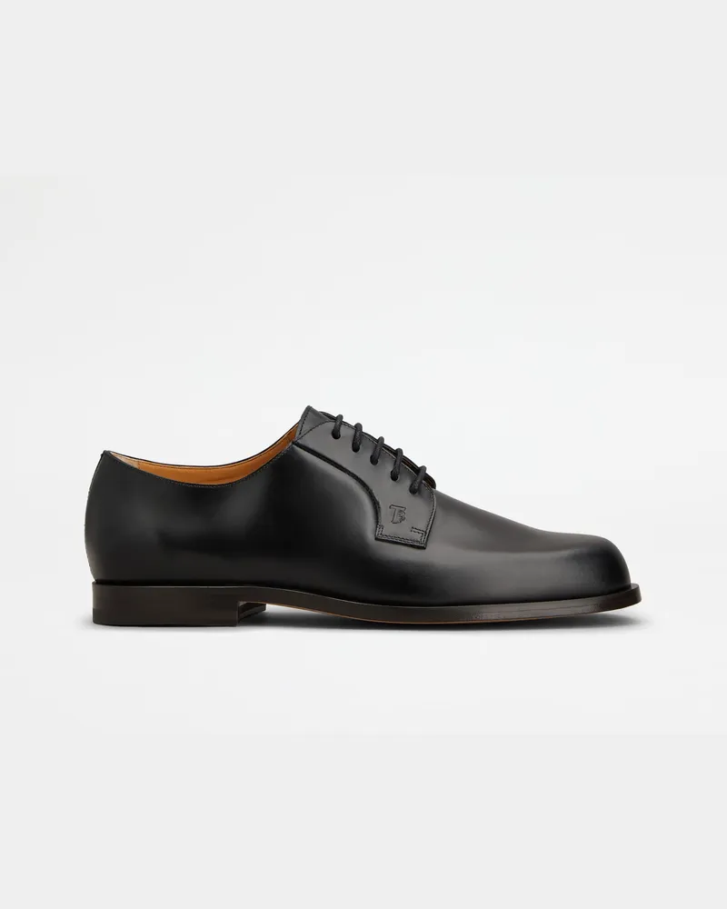 TOD'S Schnürschuhe aus Leder, SCHWARZ Shoes Schwarz