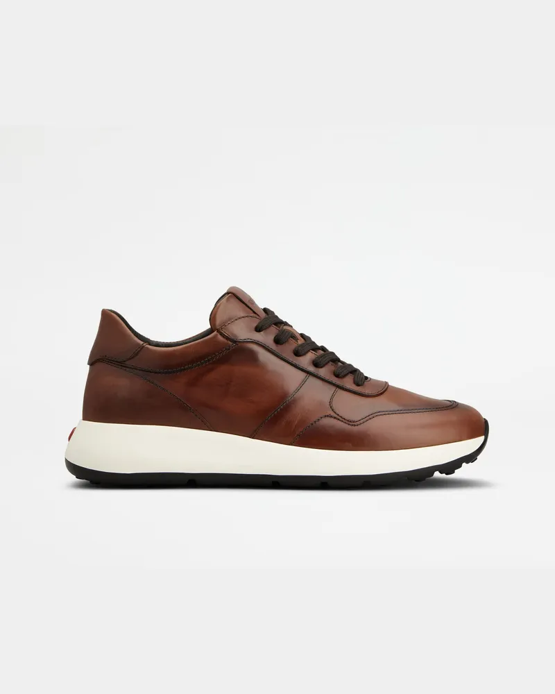 TOD'S Sneakers Red Dot aus Leder, BRAUN Shoes Braun