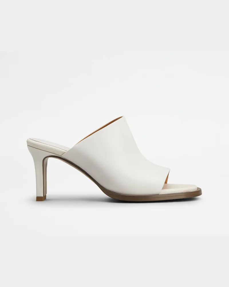 TOD'S Mules aus Leder, WEISS Shoes Weiss
