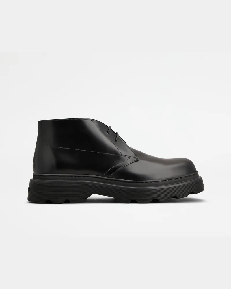 TOD'S Desert Boots aus Leder, SCHWARZ Shoes Schwarz