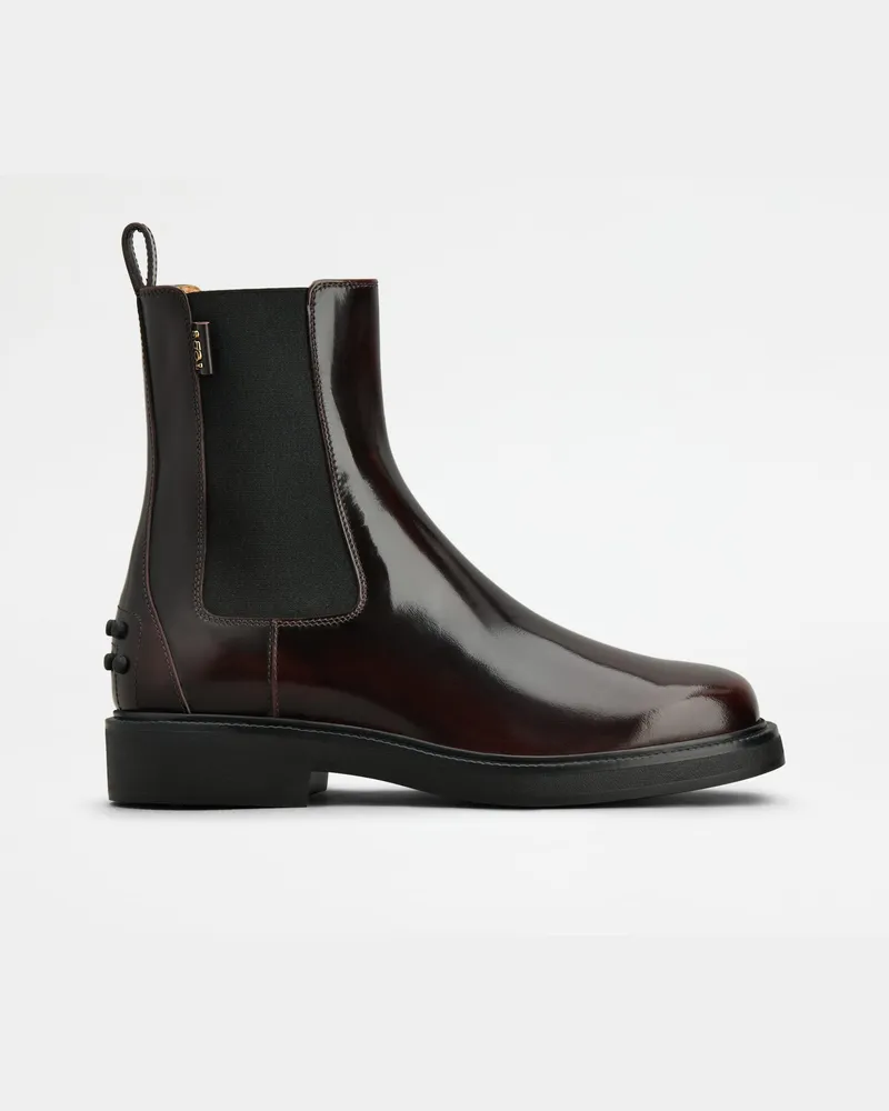 TOD'S Stiefeletten aus Leder, BORDEAUX Shoes Bordeaux