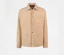 Shirt Jacket aus Veloursleder Pashmy, BEIGE, XX - Coat / Trench