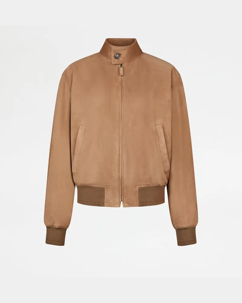 TOD'S Bomberjacke aus Veloursleder Pashmy, BEIGE Coat / Trench Beige