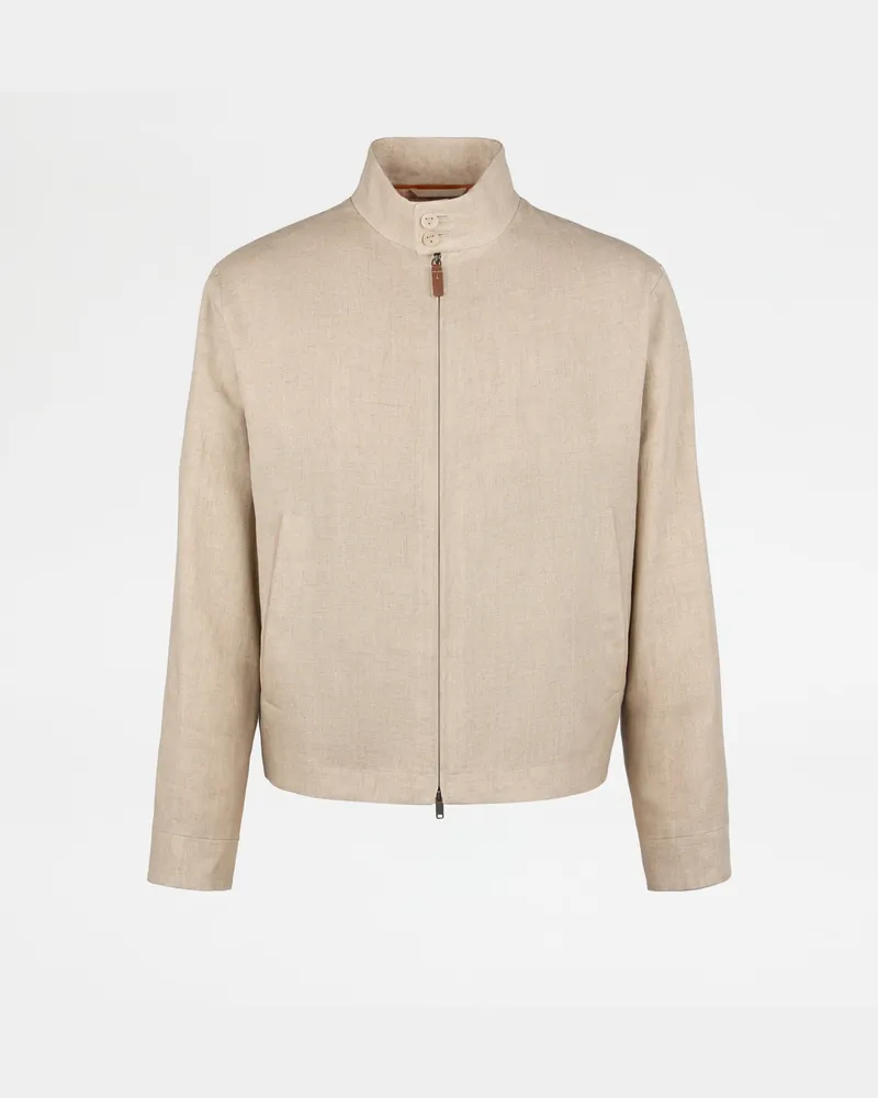 TOD'S Jacke aus Leinen, BEIGE, XX - Coat / Trench Beige