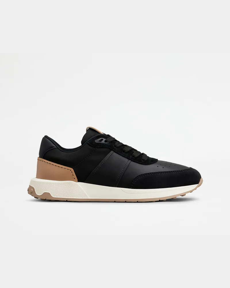 TOD'S Sneakers aus Leder und technischem Gewebe, SCHWARZ Shoes Schwarz