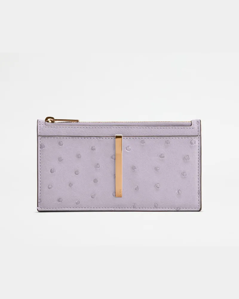 TOD'S Kartenetui aus Straußenleder, LILA,  - Wallets Lila