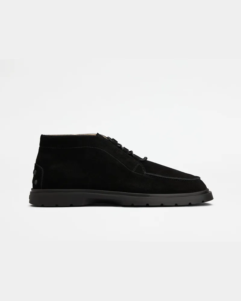 TOD'S Desert Boots aus Veloursleder, SCHWARZ Shoes Schwarz