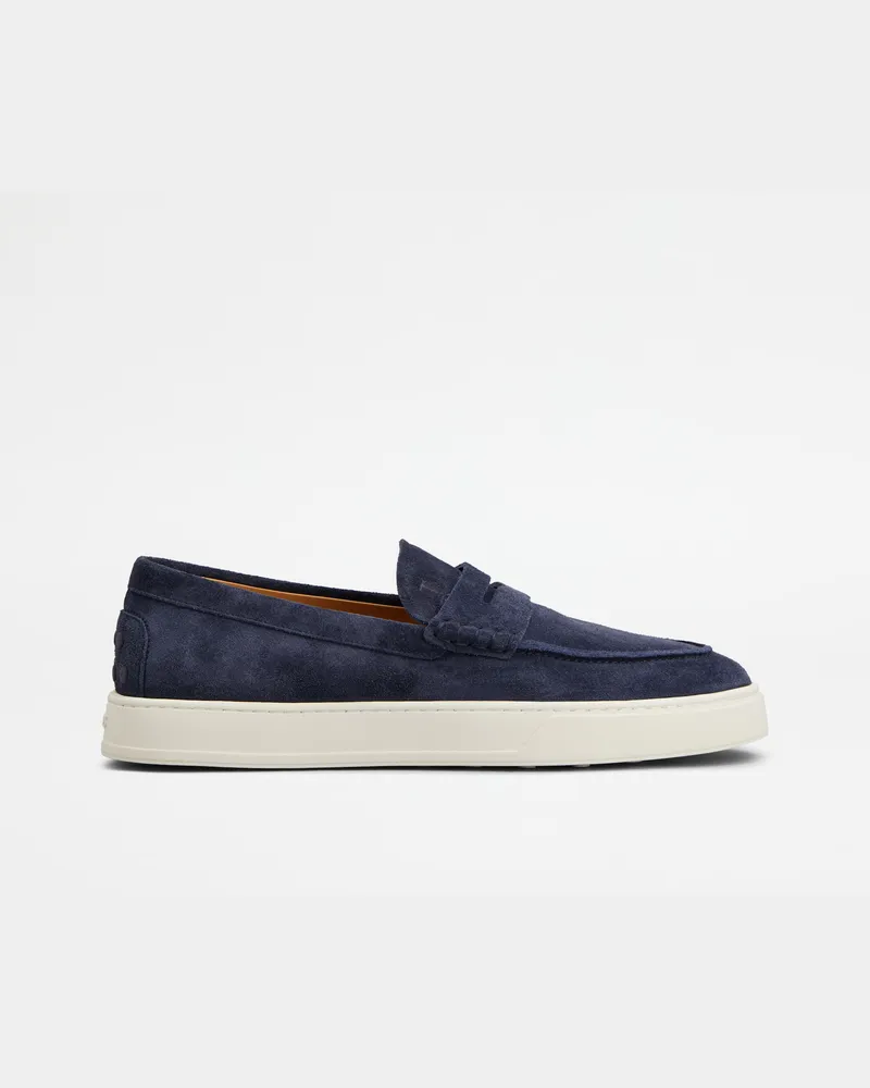 TOD'S Loafers aus Veloursleder, BLAU Shoes Blau