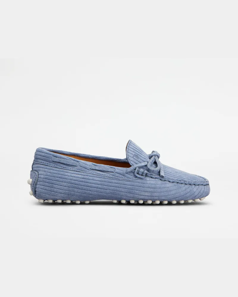 TOD'S Mokassins Gommino Junior aus Veloursleder, HELLBLAU Junior Shoes Hellblau