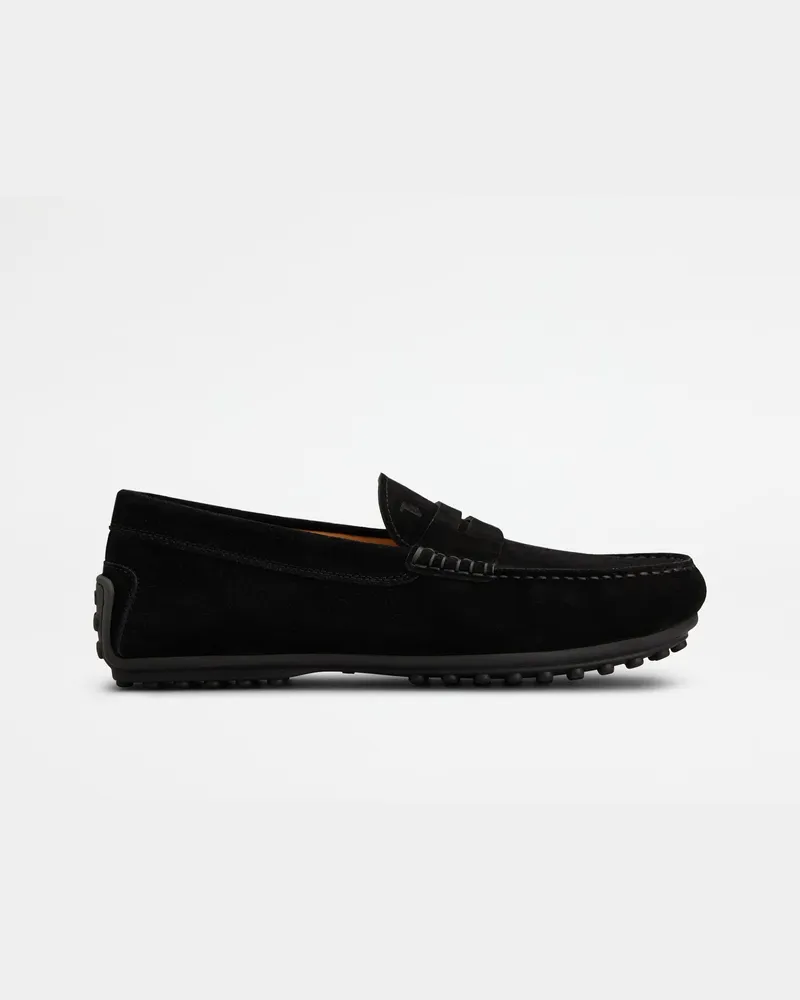 TOD'S Mokassins City Gommino aus Veloursleder, SCHWARZ Shoes Schwarz