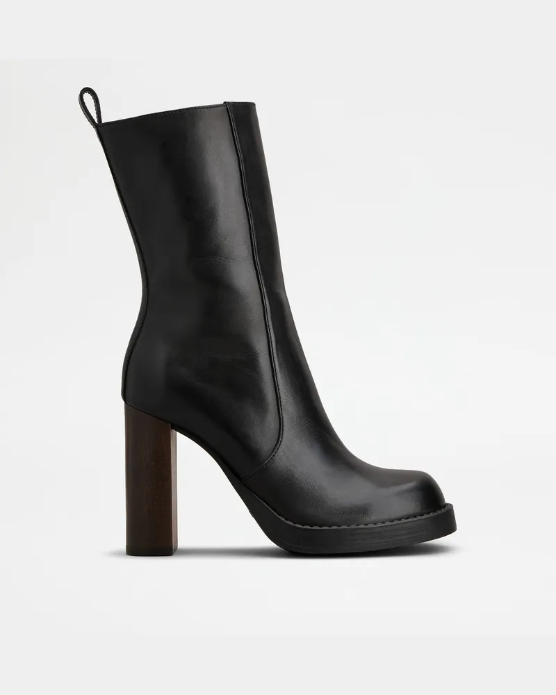 TOD'S Stiefeletten aus Leder, SCHWARZ Shoes Schwarz