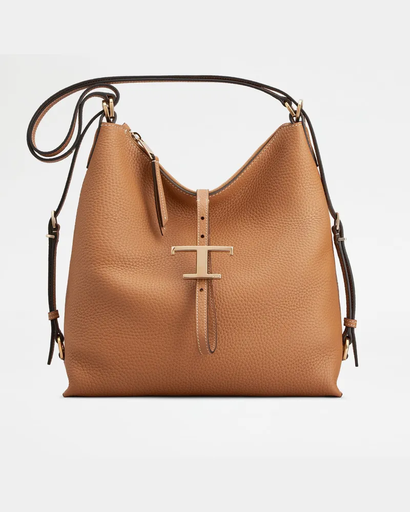 TOD'S Schultertasche T Timeless aus Leder Small, BRAUN,  - Bags Braun