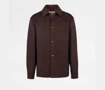 Shirt Jacket Spiga aus Woll-Drap, BRAUN Coat / Trench