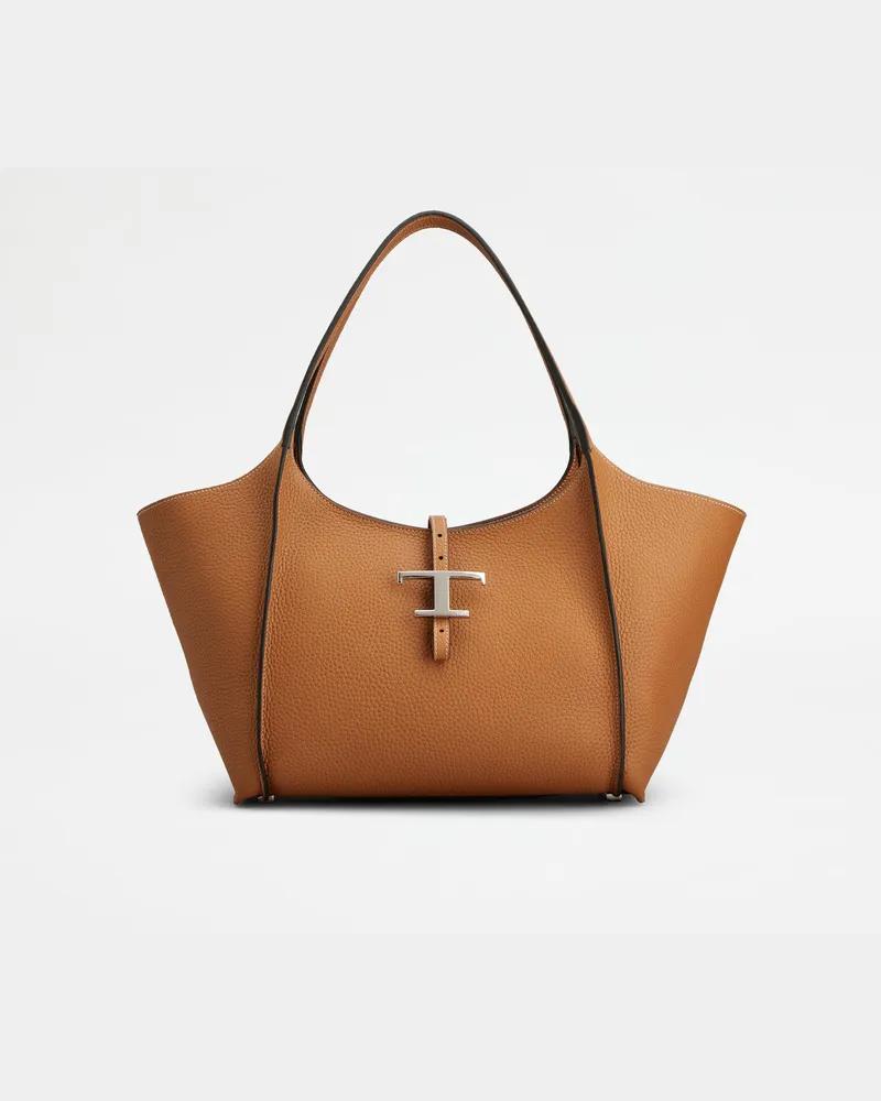 TOD'S Shopper T Timeless aus Leder Small, BRAUN,  - Bags Braun