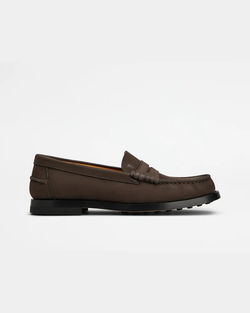 TOD'S Loafers aus Nubukleder, BRAUN Shoes Braun