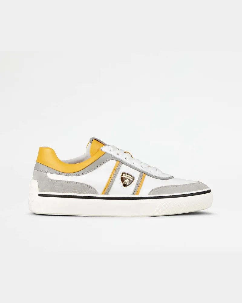 TOD'S Sneakers aus Leder, GELB,WEISS,GRAU Shoes Gelb