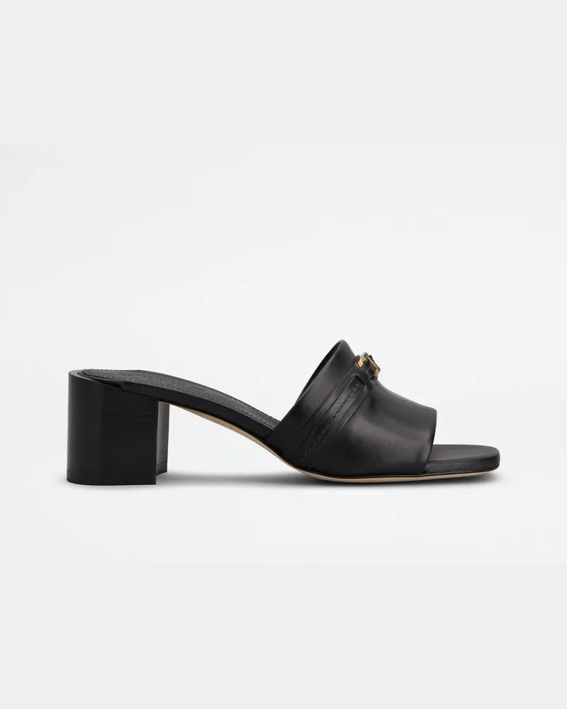 TOD'S Sandalen aus Leder, SCHWARZ Shoes Schwarz
