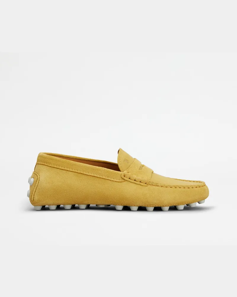TOD'S Mokassins Gommino Bubble aus Veloursleder, GELB Shoes Gelb