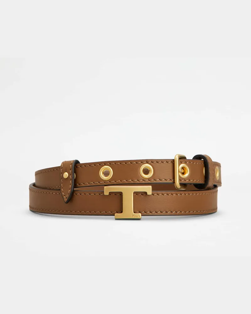 TOD'S Gürtel T Timeless aus Leder, BRAUN, 95 - Belts Braun