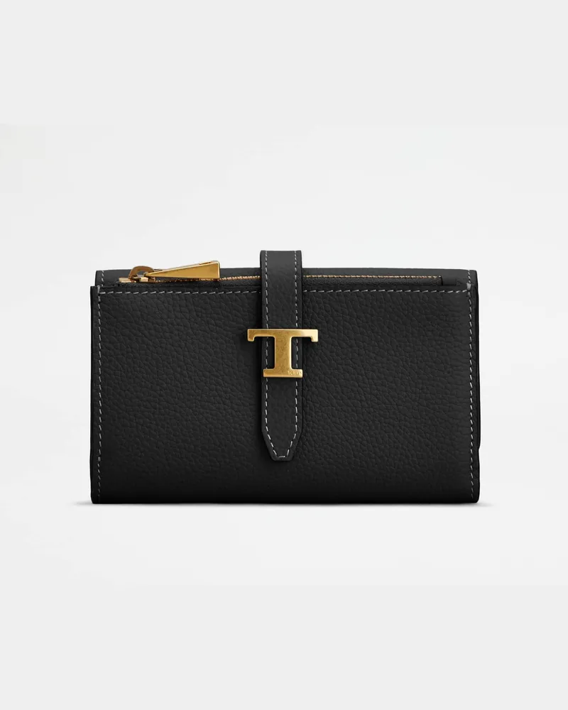TOD'S Portemonnaie aus Leder, SCHWARZ,  - Wallets Schwarz
