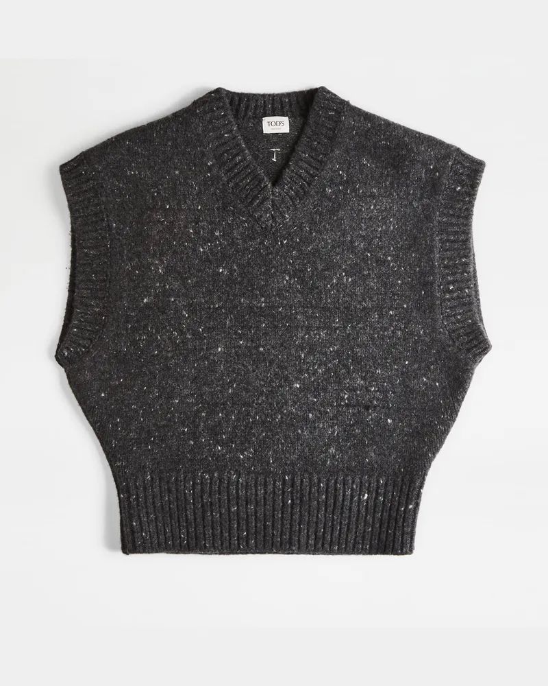 TOD'S Weste aus einer Kaschmirmischung, GRAU Knitwear Grau