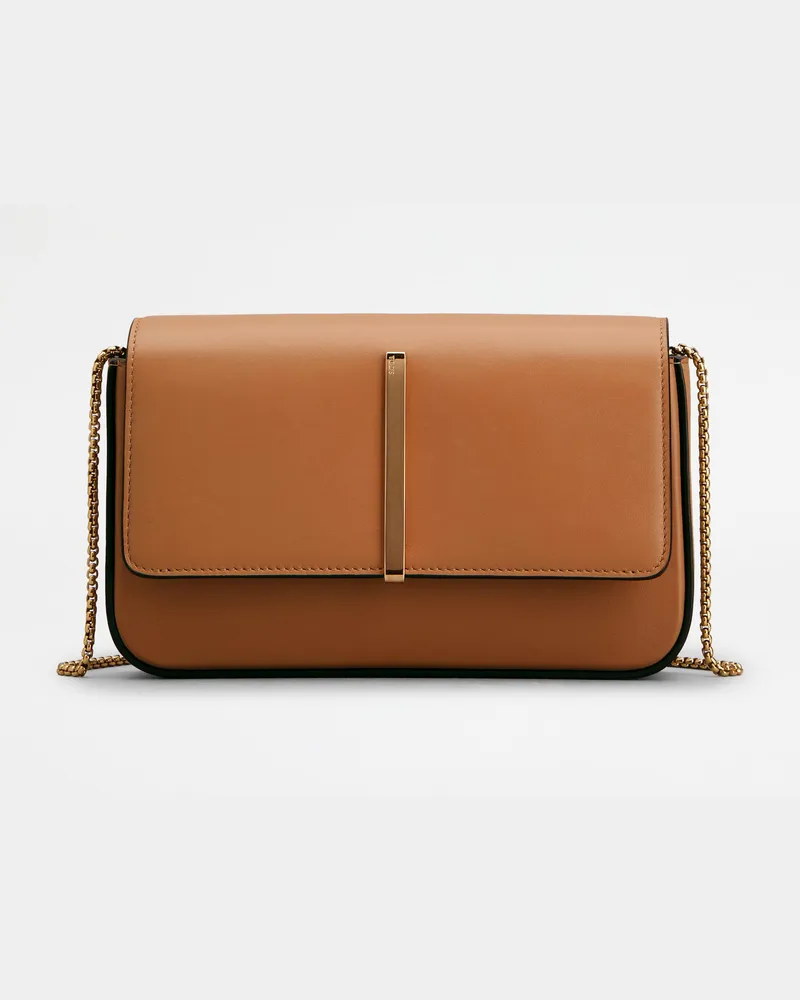 TOD'S Di Bag Folio aus Leder Mini, BRAUN,  - Wallets Braun