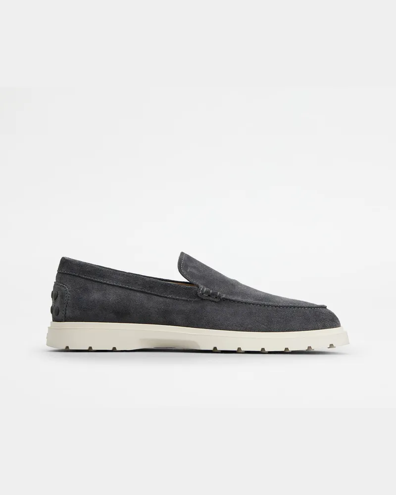 TOD'S Slipper-Loafers aus Veloursleder, GRAU Shoes Grau
